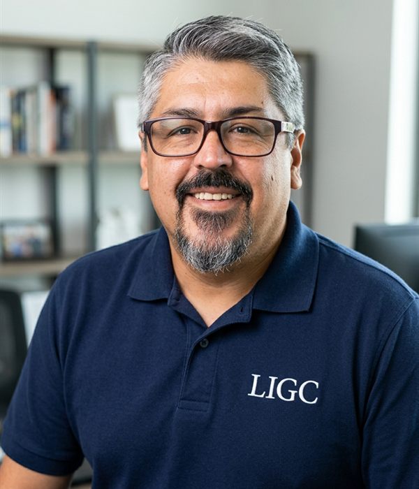 James Chaires, founder of LIGC Business Systems, wearing a navy LIGC polo